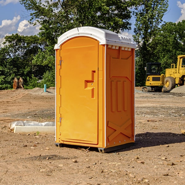 how often are the portable restrooms cleaned and serviced during a rental period in Lu Verne